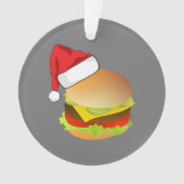 Cheeseburgers Hamburger Santa Hat Matching Xmas Ornament (voorkant)