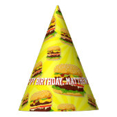 Cheeseburgers Hamburgers Aangepaste Petten Feesthoedjes (Voorkant)