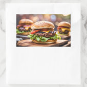 Cheeseburgers Rechthoekige Sticker (Tas)