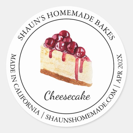 Cheesecake Dessert Baking Modern label (Voorkant)