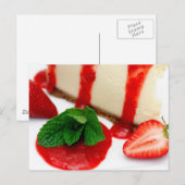 Cheesecake en aardbeien briefkaart (Voorkant / Achterkant)