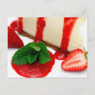 Cheesecake en aardbeien briefkaart