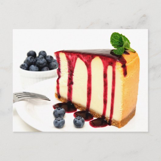 Cheesecake en Blauwe bessen Briefkaart (Voorkant)
