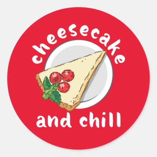 Cheesecake en Chill Funny Cake en Cheese Lover Ronde Sticker (Voorkant)