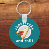 Cheesecake en Chill Funny Cake en Cheese Lover Sleutelhanger (Voorkant)