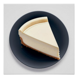 Cheesecake met een donkere cirkel achtergrond perfect poster