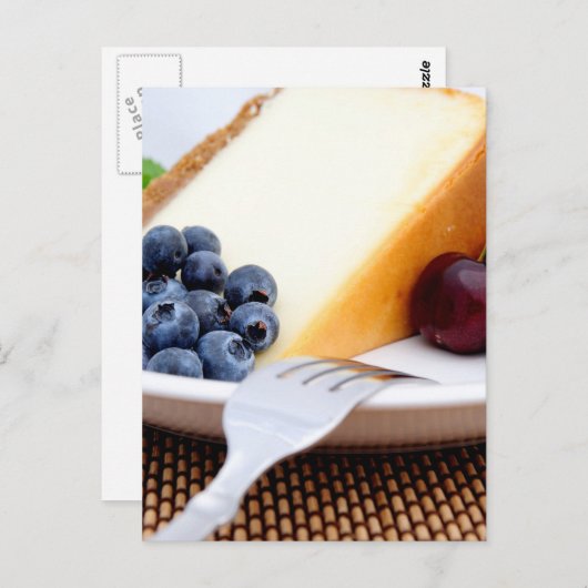 Cheesecake met fruit briefkaart (Voorkant / Achterkant)