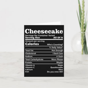Cheesecake Nutrition Facts Grappige Thanksgiving C Kaart
