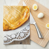 Cheesecake op de bijtende houtastaart. theedoek (Quarter Fold)