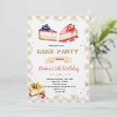 Cheesecake party invitation kaart (Staand voorkant)