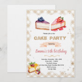 Cheesecake party invitation kaart (Voorkant / Achterkant)