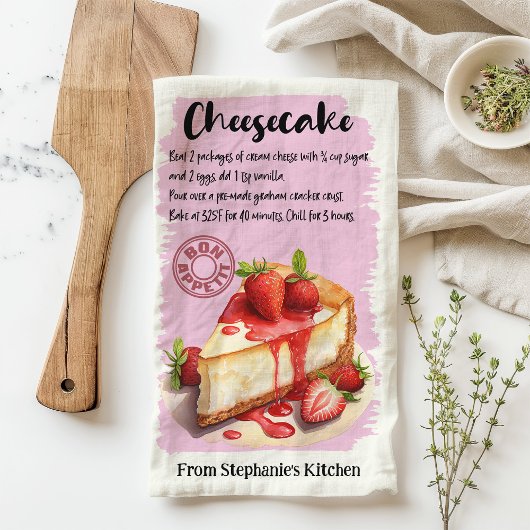 Cheesecake recept gepersonaliseerd theedoek