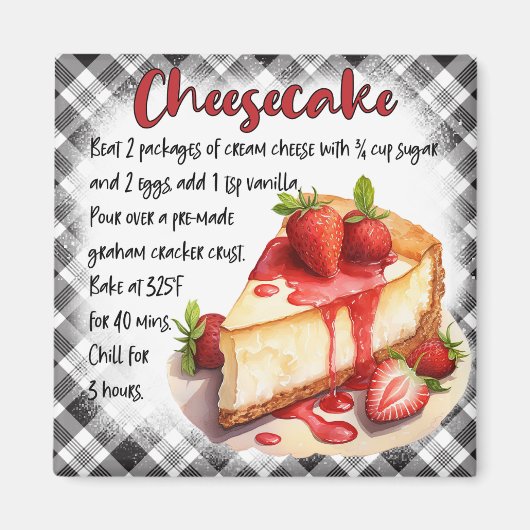 Cheesecake Recept Magneet (Voorkant)
