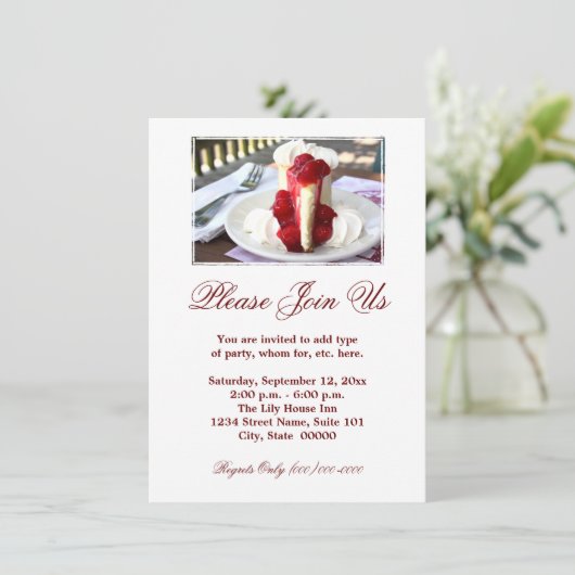 Cheesecake-uitnodigingen Kaart (Staand voorkant)