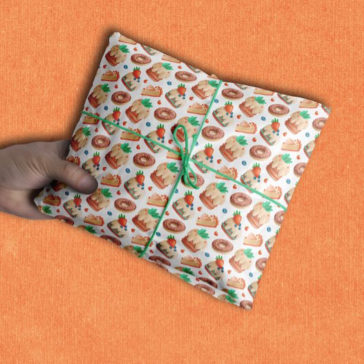 Cheesecakes Cakes and Donuts Pattern Tissuepapier