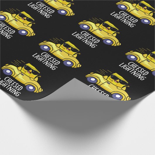 Cheesed Lightning Funny Cheese Pun Dark BG Cadeaupapier (Hoek)