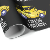 Cheesed Lightning Funny Cheese Pun Dark BG Cadeaupapier (Rol Hoek)