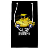 Cheesed Lightning Funny Cheese Pun Dark BG Klein Cadeauzakje (Voorkant)