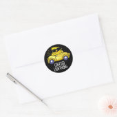 Cheesed Lightning Funny Cheese Pun Dark BG Ronde Sticker (Envelop)