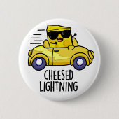 Cheesed Lightning Funny Cheese Pun Ronde Button 5,7 Cm (Voorkant)