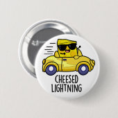 Cheesed Lightning Funny Cheese Pun Ronde Button 5,7 Cm (Voorkant /achterkant)