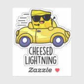 Cheesed Lightning Funny Cheese Pun Sticker (Vel)