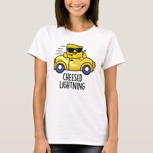 Cheesed Lightning Funny Cheese Pun T-shirt (Voorkant)