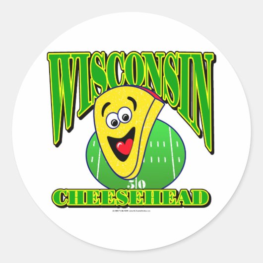 CheeseHead Cartoon 2 Ronde Sticker (Voorkant)