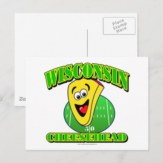 CheeseHead-Cartoon Briefkaart (Voorkant / Achterkant)