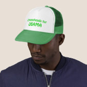 Cheesehead for Obama Trucker Hat, Green Pet (In situ)