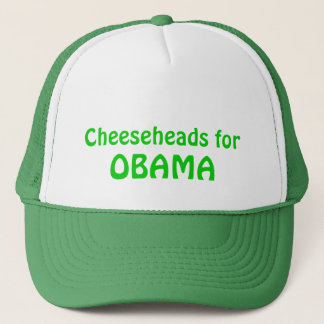 Cheesehead for Obama Trucker Hat, Green Trucker Pet