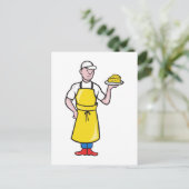 Cheesemaker Holding Bord kaas Briefkaart (Staand voorkant)