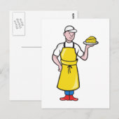 Cheesemaker Holding Bord kaas Briefkaart (Voorkant / Achterkant)