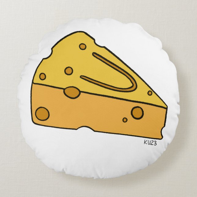 Cheesin' Moppie Kaas Rond Kussen (Voorkant)