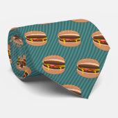 Cheesy Beefburgers - Fast Food Theme Funny Novelty Stropdas (Opgerold)