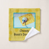 Cheesy Boss Day, Holiday, Humor Bad Handdoek (Wasdoekje)