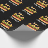 Cheesy Burger Funny Food Puns Donker BG Cadeaupapier (Hoek)