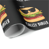 Cheesy Burger Funny Food Puns Donker BG Cadeaupapier (Rol Hoek)