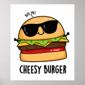 Cheesy Burger Grappige Voedsel Puns Poster (Voorkant)