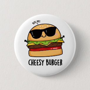 Cheesy Burger Grappige Voedsel Puns Ronde Button 5,7 Cm