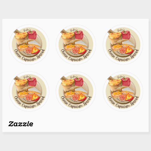 Cheesy capsicum extra spicy smaaksticker ronde sticker (Vel)
