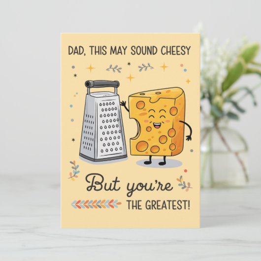 Cheesy Cheese Dad Funny Verjaardag Vaderdag Kaart (Staand voorkant)