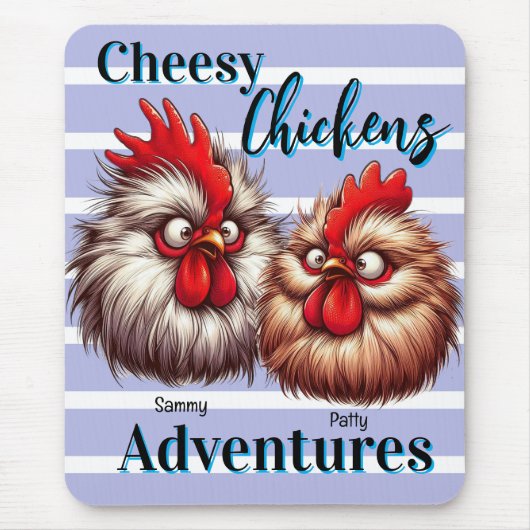 "Cheesy Chicken Adventures" Patty & Sammy Silkie Muismat (Voorkant)