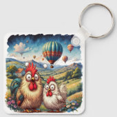"Cheesy Chicken Ballon Avontuur" Sleutelhanger (Achterkant)
