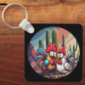 "Cheesy Chicken Desert Adventure" Aluminum  Sleutelhanger (Voorkant)