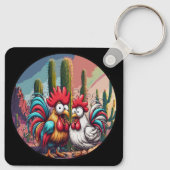 "Cheesy Chicken Desert Avontuur" Aluminium  Sleutelhanger (Achterkant)