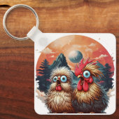 "Cheesy Chicken Mountain" Aluminum Keychain (Voorkant)