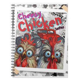"Cheesy Chicken Selfies" Hot Rod Spiral Notebook Notitieboek