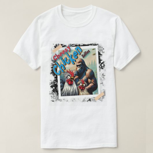 "Cheesy Chicken Selfies" Meet Bigfoot T-shirt (Design voorkant)