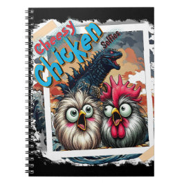 "Cheesy Chicken Selfies" T-Rex Spiraal Notebook (E Notitieboek